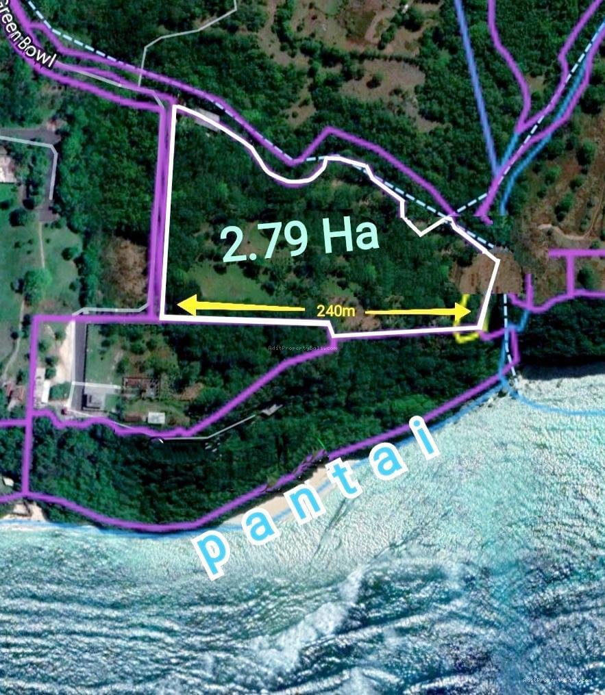 Tanah tebing pantai green bowl jimbaran