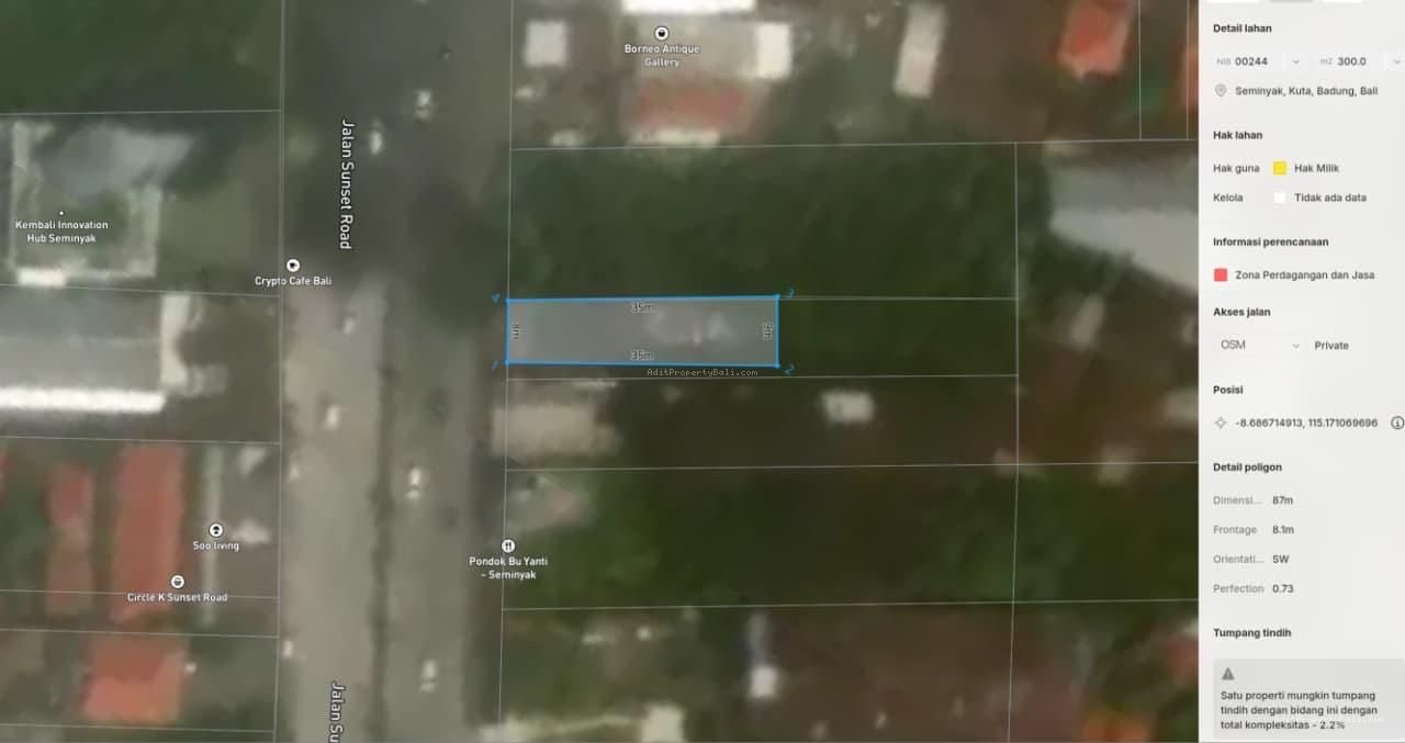 Tanah sunset road kuta