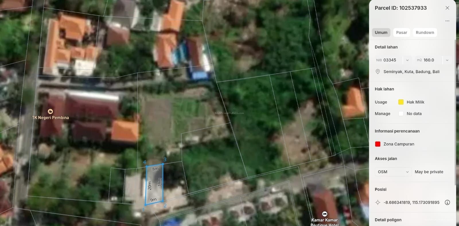 Tanah Dewi saraswati kuta