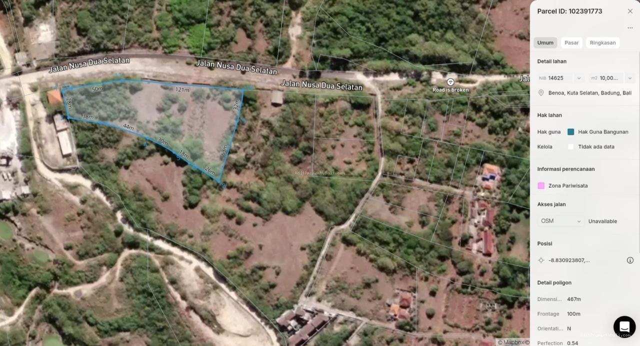 Tanah Baypass Sawangan Nusa Dua Badung