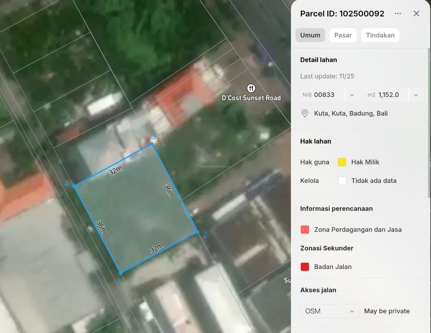 Tanah Raya Sunset Road Seminyak badung