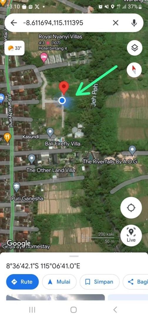 Tanah Pantai Nyanyi Kediri Tabanan Bali